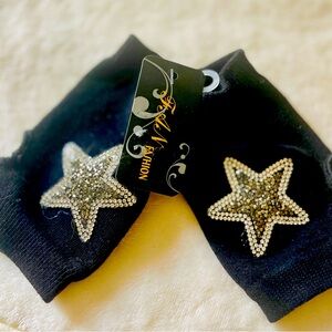 🎄Fingerless gloves with crystal Star embellishments